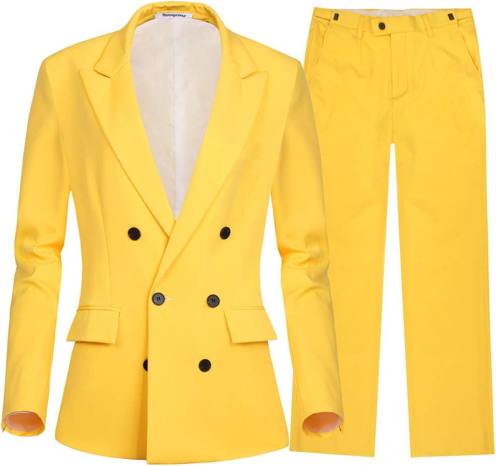 Women's 2 PC Business Casual Shawl Collar Formal Blazer Suit Pants Sets MI35