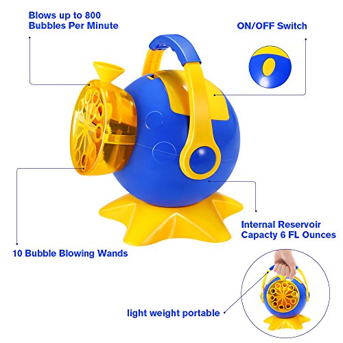 Geekper Bubble Machine, Automatic Bubble Blower Durable Bubble Maker for Kids, Over 800 Colorful Bubbles Per Minute Use