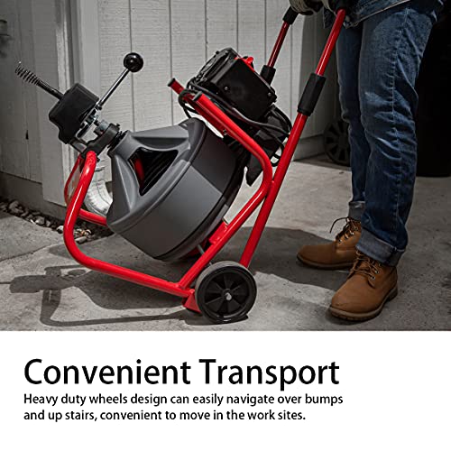 XtremepowerUS 45098 Drain Snake Commercial w/Attachments 80' Electric