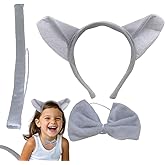 Kirei Sui Gray Wolf Headband Bowtie Tail 3pcs Costume for Kids and Adults