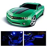 LEDpartsNow Chevy Camaro 2010-2014 Blue Premium LED Interior Lights Package Kit (4 Pieces)