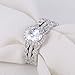 Newshe Jewellery Engagement Sets AAAAA Cz Wedding Rings for Women 925 Sterling Silver 3pcs Round White Size 4-13