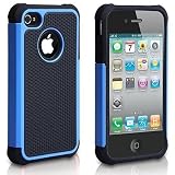 CHTech iPhone 4 Case, iPhone 4S Case,Fashion Shockproof Durable Hybrid Dual Layer Armor Defender Protective Case Cover for Apple iPhone 4S/4 - Blue