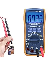 Multímetro digital con TRMS 6000 Auto Rage mide voltaje probador, corriente, resistencia, continuidad, frecuencia, transistores, temperatura, diodos