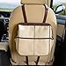 Creathing Leakproof Car Trash Can [3 Gal] Slim Design Garbage Bin– Universal Fit in Cars, Trucks, SUVs, for Floor, Console or Seat Hanging (Beige)