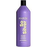 Matrix So Silver Purple Shampoo, Neutralizes Yellow Tones, For Blonde, Grey, and Platinum Hair, Color Depositing and Clarifyi