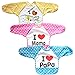 Elesa Miracle Baby Toddler Smock, Waterproof Sleeved Bib,Set of 3, for 6-36 Month