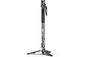 COMAN One-Click Lifting Carbon Fiber Monopod, M1 Pro Camera Monopod with Feet, 65'' Lightweight Travel Tripod with Quick Release Foot Lock for Camera, DSLR, Camcorder, Max Load 44lbs / 20kg (M1Pro)