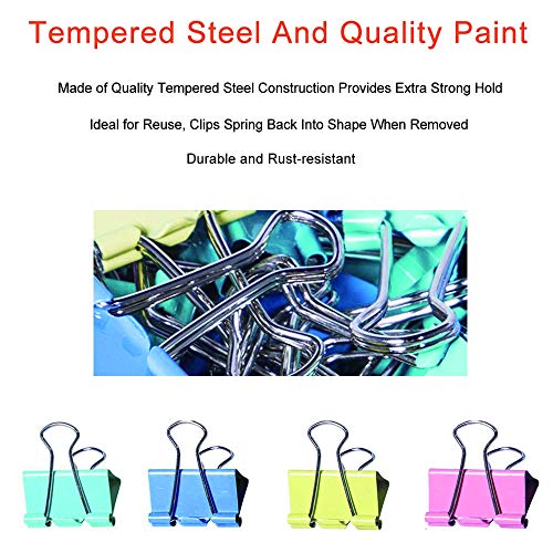 Clips,Large Binder Clips 2 inch Black | Jumbo Paper Clips Assorted Colors Large Paper Clips | Paper Clamps Large | Big Binder Clamps Extra Large for Office Supplies,School and Home Supplies(24 Pack) - Thumbnail 6