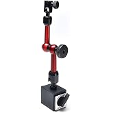 AGPtek&reg; 3-Joint Red Adjustable Magnetic Base Holder for Digital Dial Indicator
