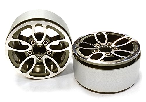 Integy Hobby RC Model C26176GUN Billet Machined 5 Spoke Type DU Off-Road 1.9 Size Wheel (2) for Scale Crawler