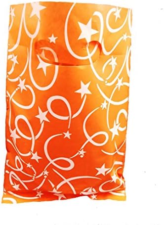 Lin NaDa Small 50 Pcs.Jewelry Plastic Bag Flat Bag 6" Wx9 H With Die Cut Handle (6x9-F14 Orange)