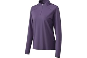 BANTREK Women's Quarter Zip Pullover Lightweight Long Sleeve Golf Shirts Mock Neck 1/4 Zip Athletic Top Gym Running Workout