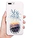 OUNNE Compatible with iPhone 7 Plus Case,iPhone 8 Plus Case,Sea Beach Pineapple Pattern Slim Shockproof Flexible Glossy TPU Soft Case Rubber Silicone Skin Cover for iPhone 7 Plus/iPhone 8 Plus