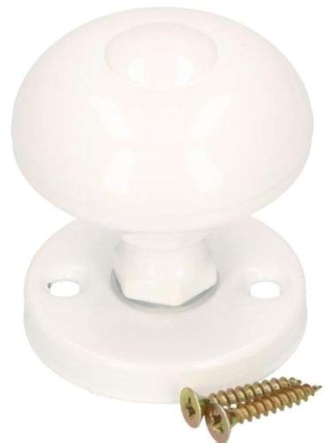 KOTARBAU® Door Knob Diameter 55 mm Metal Door Knob Rotating Ball Knob Round Door Handle Door Printer Door Handle Rosette Fixed Powder Coated (White)