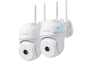 blurams 2K Security Camera Outdoor, Pan-Tilt Outdoor Camera Wired w/360° View, Motion Tracking, 2.4/5GHz WiFi 6, 2-Way Audio, Weatherproof, Free Person/Motion Detection, 24/7 Recording 2Pack