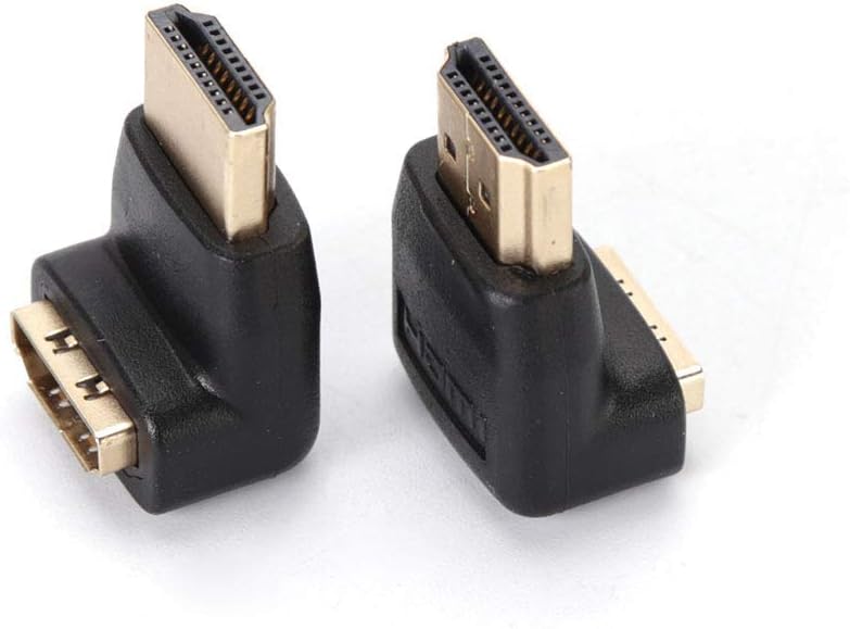 Q4 HDMI 90 Degree Adapter. HDMI HD Male to Female Angled HDMI Adapter. Right Angle HDMI Connectors. 2 Pack.