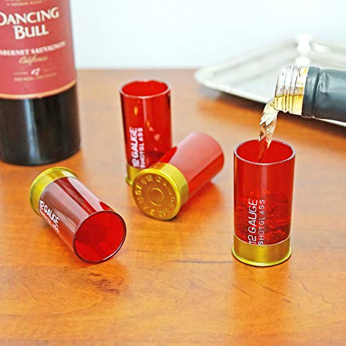 Fairly Odd Novelties 12 Gauge Shotgun Shell Shot Glasses Funny Gun Hunting Father's Day Dad