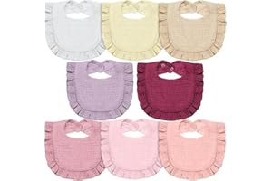 Lictin Muslin Baby Drool Bibs - 8 Pack Baby Bandana Drool Bibs Cotton Unisex, Snap Muslin Bibs for Boys Girls