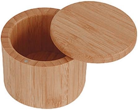 BESTonZON - Salero de bambú natural con tapa (redondo): Amazon.es: Bricolaje y herramientas