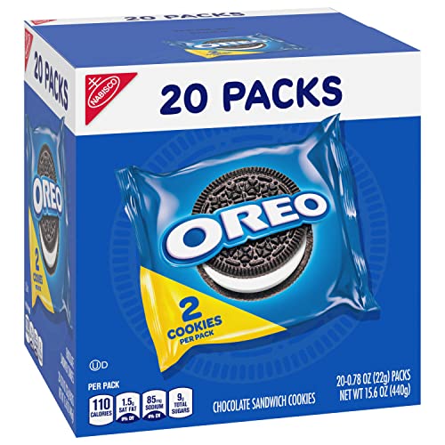 OREO CHOCOLATE SANDWICH COOKIES, 20 SNACK PACKS (2 COOKIES PER PACK)