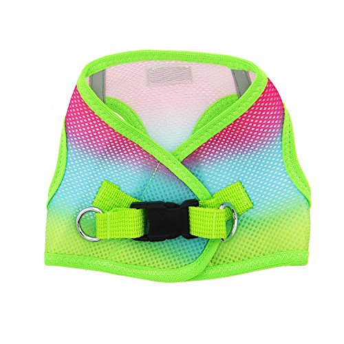 American River Rainbow Ombre Ultra Choke Free Harness Vest and bags set - Dog Sizes XS thru 3XL (Medium - Chest 16"-19", Rainbow)