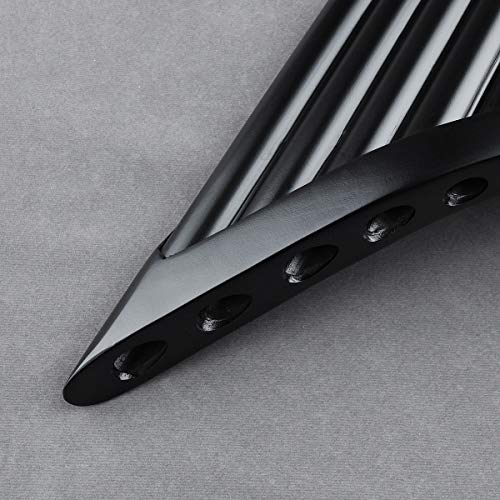 22 Pipes C Key Professional Black Pan Flute Chinese Traditional Musical Instrument Pan Pipes Easy to Learn with Exquisite Brown Pan Pipes Flute and Black Leather Bag (Right-Hand Pan Flute with Box) - Thumbnail 4