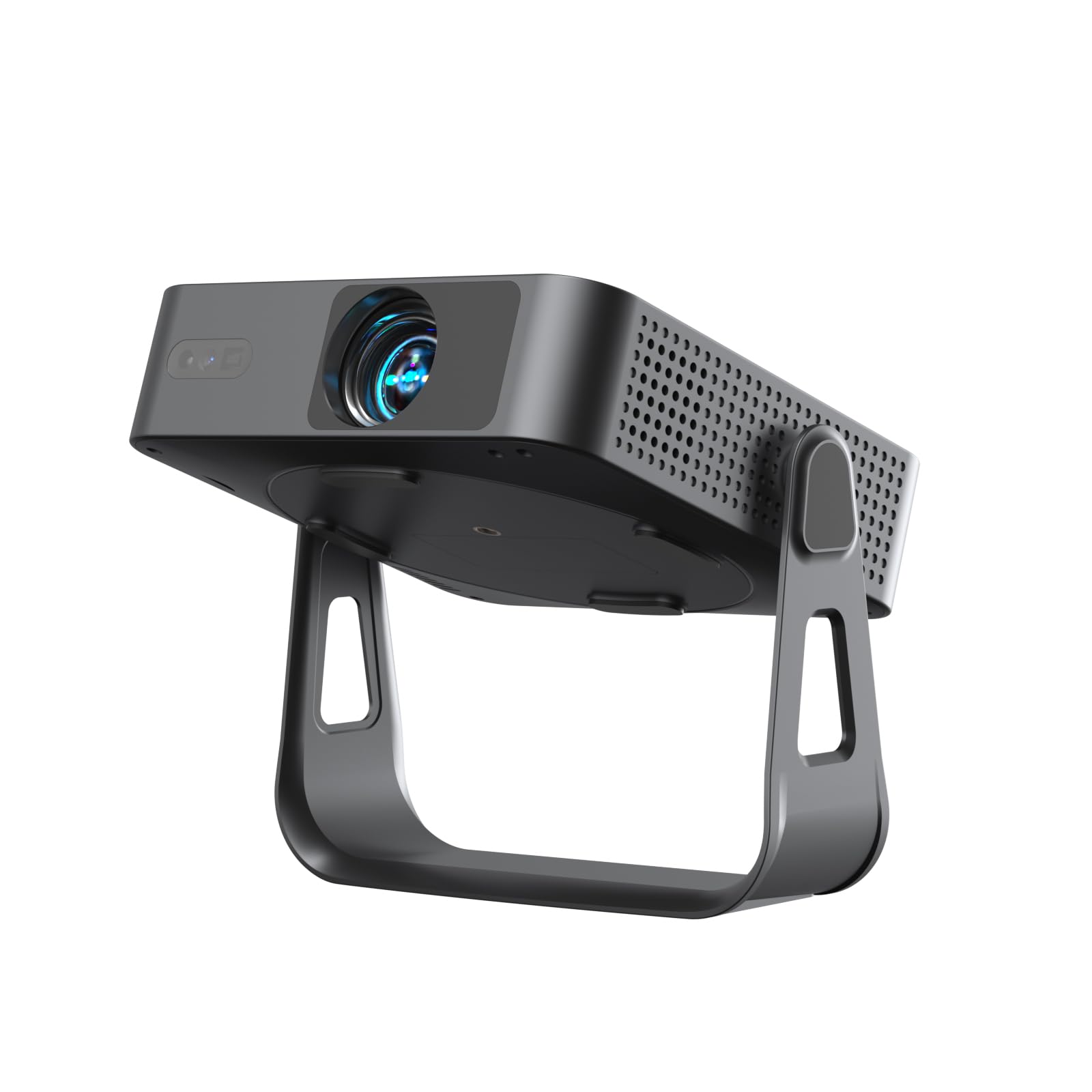 [Officially-Licensed App & Auto Focus]Black Smart Mini Projector with WiFi and Bluetooth, XuanPad 4K Support Movie Projector, Portable Native 1080P Outdoor Projector with 360° Stand Image