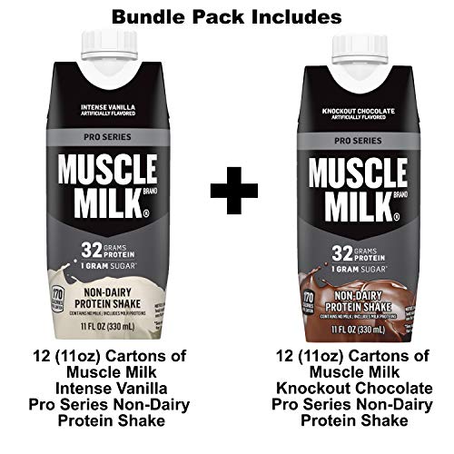 Muscle-Milk-Pro-Series-Protein-Shake-Bundle-Pack-Intense-Vanilla-Knockout-Chocolate-32g-Protein-11oz-Cartons-24-Pack