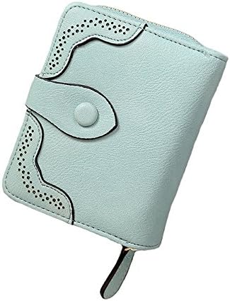 EIFFTER Women's RFID Blocking Bifold Multi Card Case Wallet Leather Zipper Card Holder Purse (Light Green)