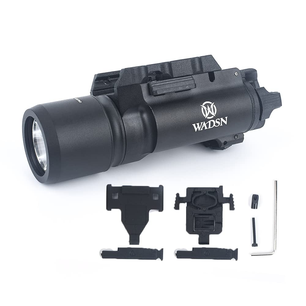 QIRUIMY X300 Tactical Light,Flashlight Torch 600 Lumens White Lighting Constant-on/Momentary-on Light (Black)