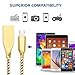 ONSON Micro USB Cable,1Pack 6FT Premium Nylon Braided High Speed USB to Micro USB Fast Charging Cord Android Charger for Samsung Galaxy S7/S6/S5/Edge,Note 5,HTC,LG(Black Gold)
