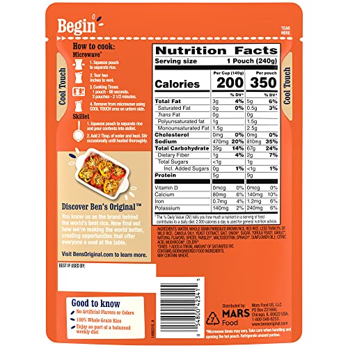 BEN'S ORIGINAL Ready Rice Whole Grain Medley Flavored Rice, Easy Dinner