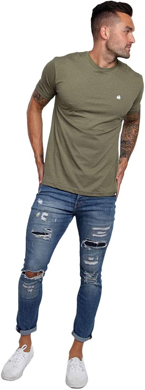 INTO THE AM Mens Premium Basic Tees Ultra-Soft Short Sleeve Modern Fit T-Shirts: Clothing
