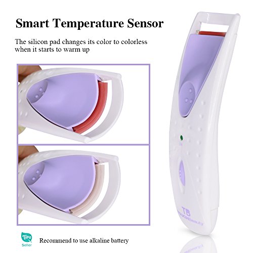 TOUCHBeauty Professional Heated Eyelash Curler with Silicone Refill Pad Curling Tool for Women Long Lasting Naturally Eyelashes EC-2003