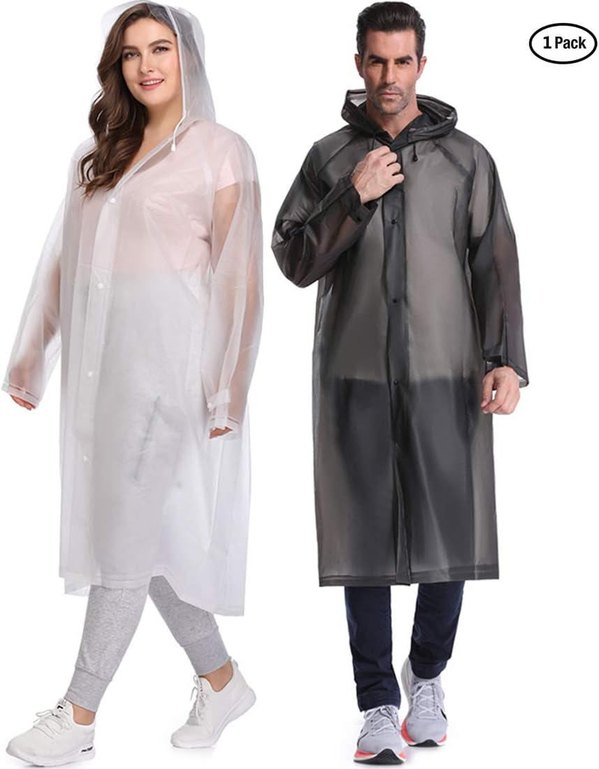 Thicken Rain Poncho,EVA Raincoat With Hoods and Sleeves,No Chemical Smell.