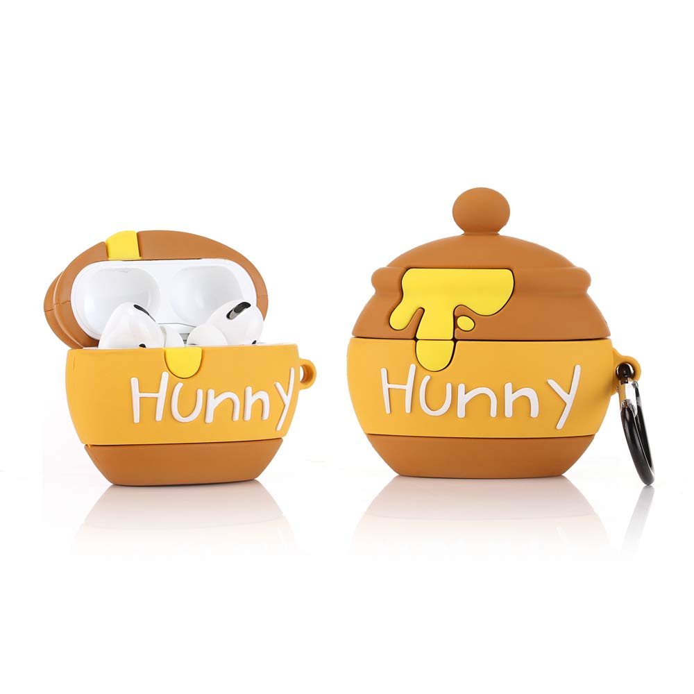 YIGEYI Silicone Case Compatible with Airpods Pro Funny Cute 3D Cartoon Cover [3D Juice Drink Desgin] (Hunny Pot)