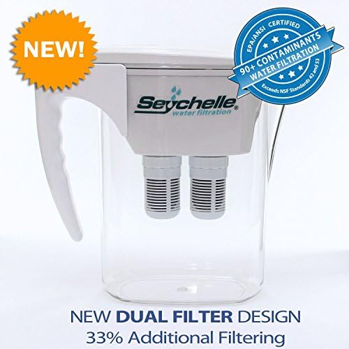 NEW! Seychelle Regular Family Water Pitcher with Dual Filters