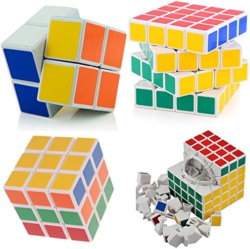 Markham123 White Speed Cube Puzzle Bundle Pack,2x2x2,3x3x3,4x4x4,5x5x5 Set,Speed Cube Collection