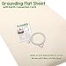 Grounding Brand Flat King Size Sheet with Earth Connection Cable, 400TC Conductive Mat with Pure Silver Thread for Better Sleep and Healthy Earth Energy, Natural Tan