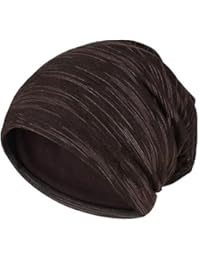 ICSTH Unisex Sleep Hat Soft Cotton Beanie Street Dancer Cap Watch Hat (Wave Pattern Brown)