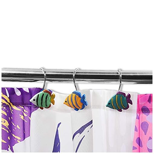 Candygrid Shower Curtain Hooks Fish Shower Curtain Rings