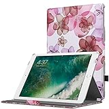 MoKo Case Fit iPad 9.7 5th/6th Generation - Slim-Fit Multi-Angle Folio Cover Case with Auto Wake/Sleep Compatible with Apple iPad 9.7 Inch 2018/2017, Floral Purple