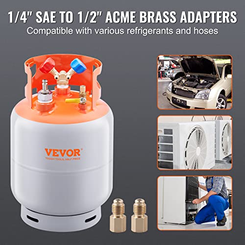 VEVOR Refrigerant Recovery Tank With Float Switch 30 Lb. Capacity Ac