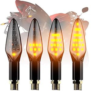 Ccautovie ledknipperlicht voor de motorfiets, E-gekeurd, universeel ledknipperlicht, dagrijverlichting, amberkleurig, E4