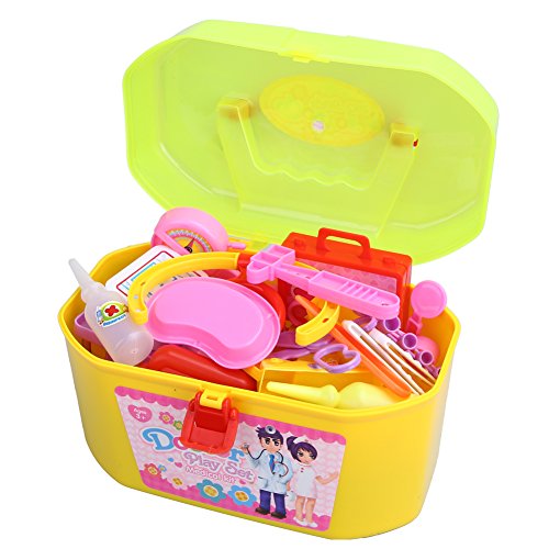 Chinatera Kids Girls 30Pcs Simulation Medical Box Kit Kids Doctor Role Play Set Carry Case Playhouse Toy - Thumbnail 6