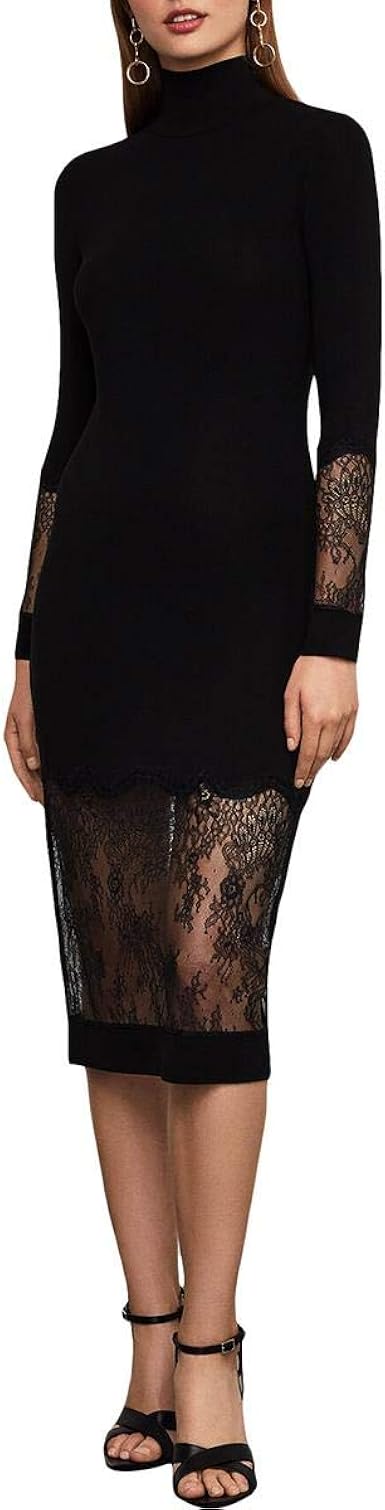 bcbg lace trimmed sheath dress