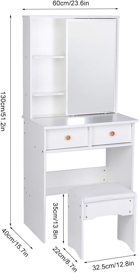 Ejoyous Juego de tocador y Silla de tocador para Dormitorio, tocador