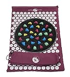 MORINHA Spinal Acupressure Mat Yoga Fitness Nail with Spike Tongue (Without Pillow Prickle) for Sciatica, Back and Neck Pain Relief and Stones Foot Rug Relax Muscle Anti-Stress, Purple Travel Bag