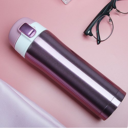 Zehui Thermal Bottle Stainless Steel Thermoses Vacuum Flask Water Bottle Bouncing Cover Cap Christmas Gift 450ML Black